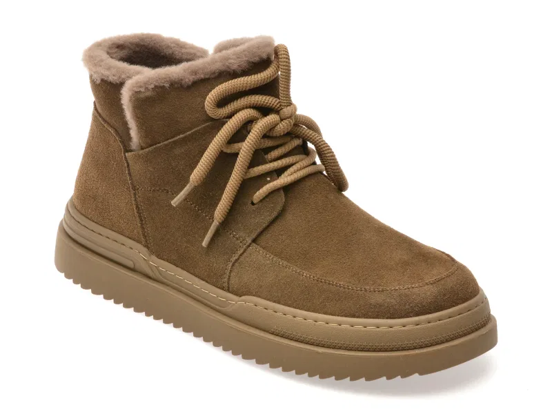Ghete GRYXX kaki, 36001, din piele intoarsa