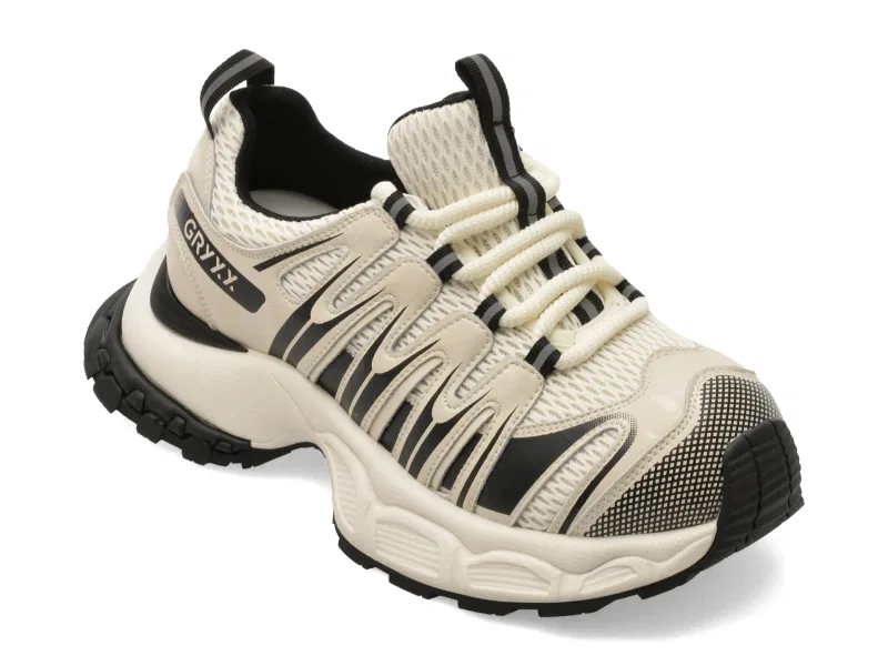 Pantofi sport GRYXX albi, 9023, din piele naturala