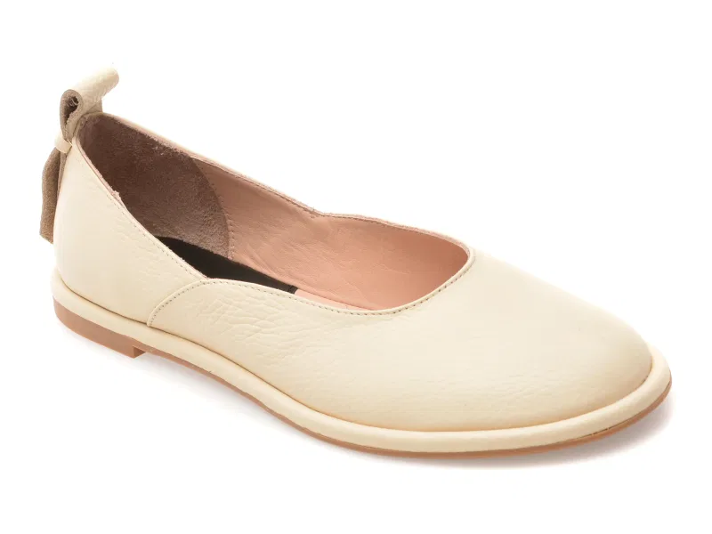Balerini GOLD DEER bej, 3891024, din piele naturala