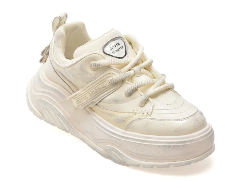 Pantofi sport GRYXX albi, 3655, din piele naturala