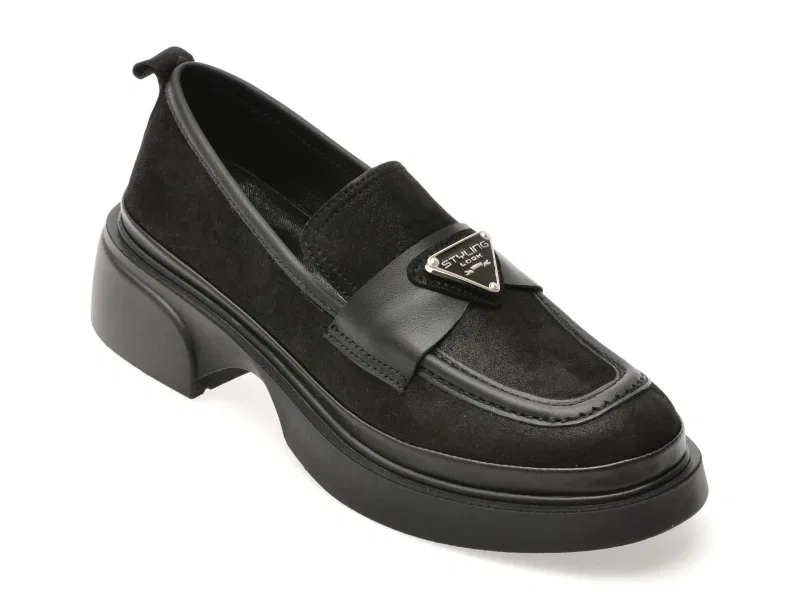 Mocasini GRYXX negri, 387401, din piele intoarsa