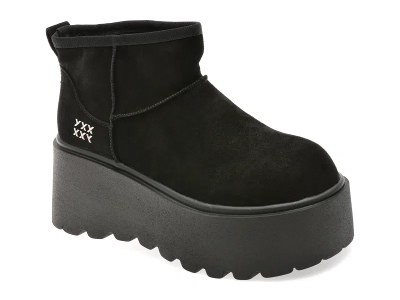 Ghete GRYXX negre, 8083, din piele intoarsa