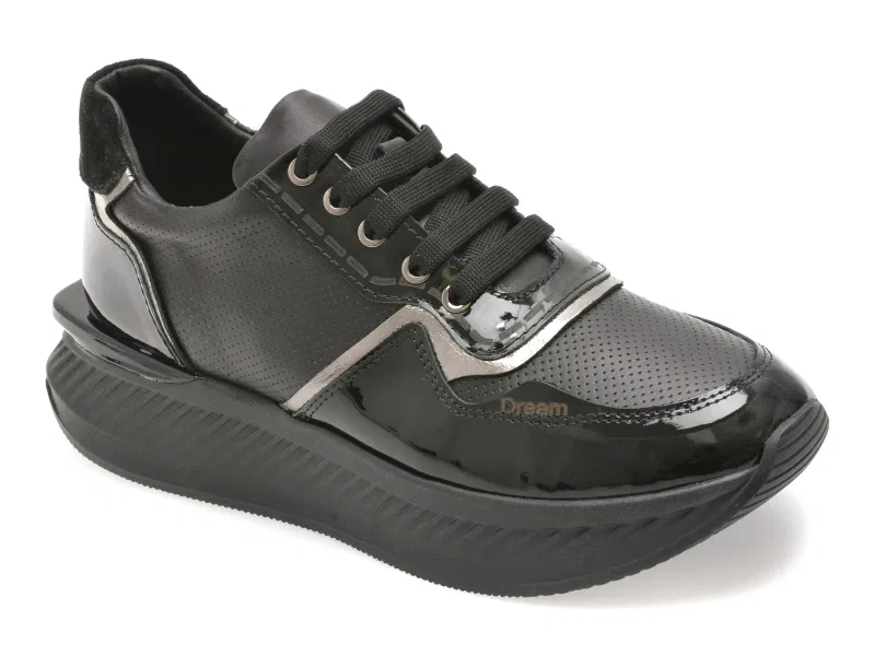 Pantofi sport ERISMA negri, 208926, din piele naturala