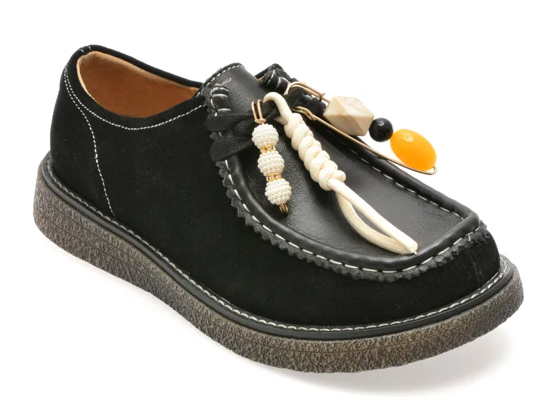 Pantofi GRYXX negri, 9320, din piele intoarsa
