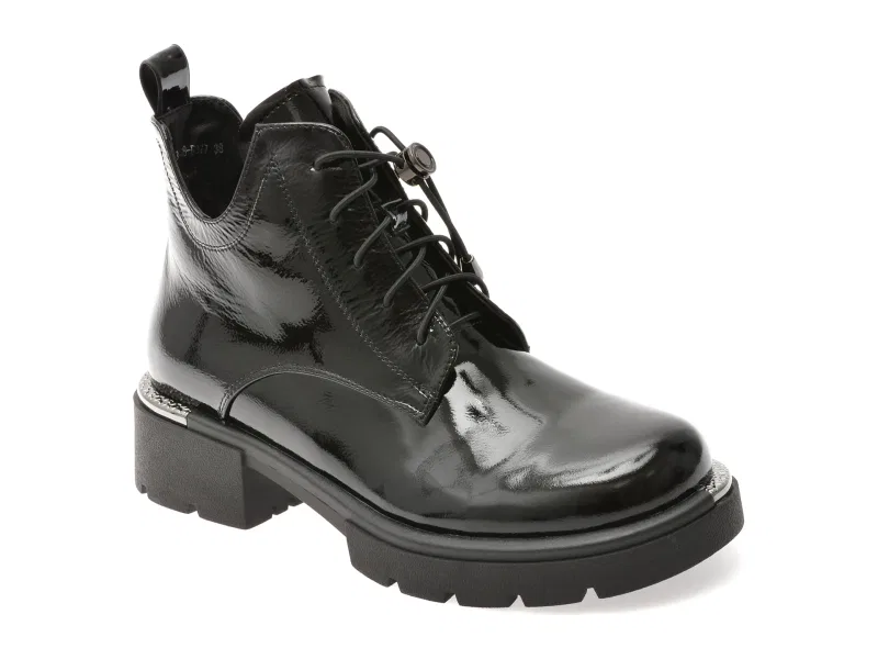 Ghete GRYXX negre, M90B, din piele naturala lacuita