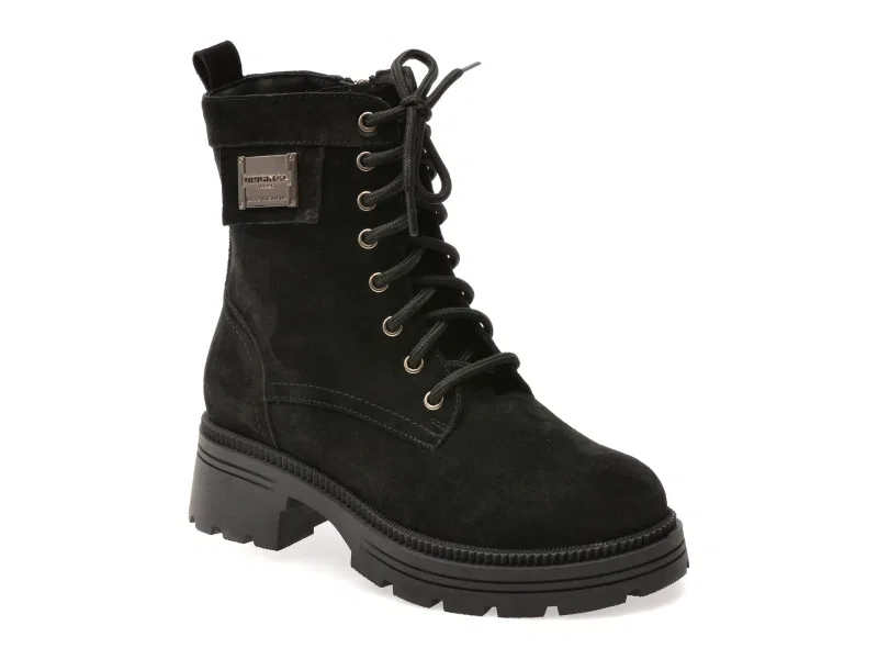 Bocanci GRYXX negri, 6176430, din piele intoarsa