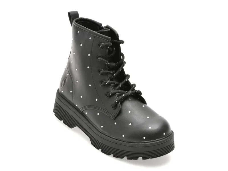 Ghete SKECHERS negre, GRAVLEN HI, din piele ecologica