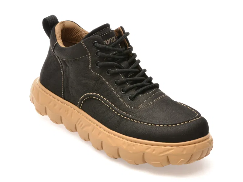 Ghete GRYXX negre, 80017, din piele naturala