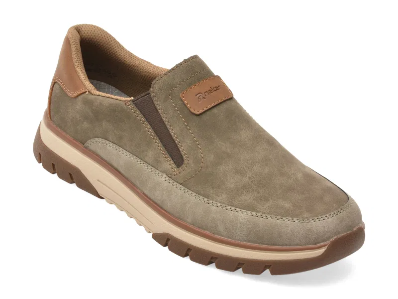 Pantofi RIEKER gri, B9350, din piele ecologica