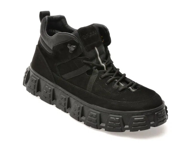 Ghete GRYXX negre, LN18, din piele naturala