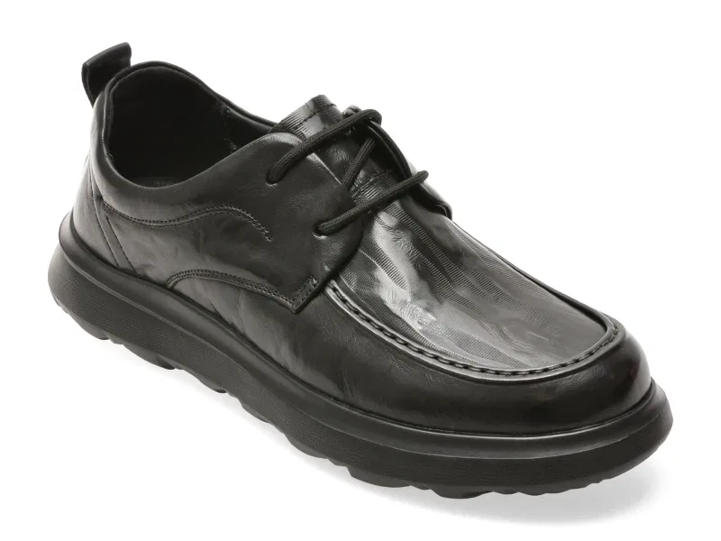 Pantofi EPICA negri, FH07, din piele naturala