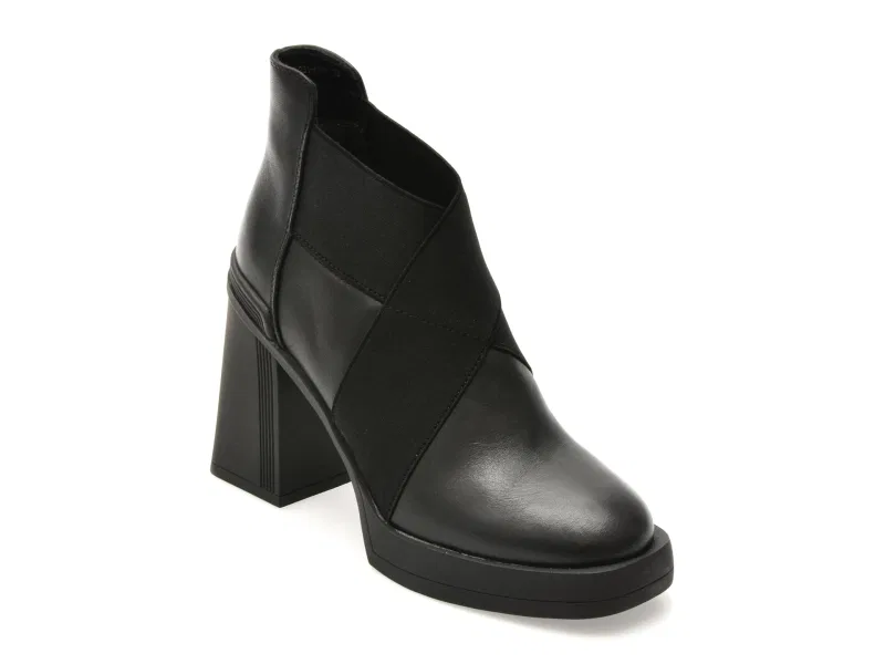 Botine GRYXX negre, H231, din piele naturala