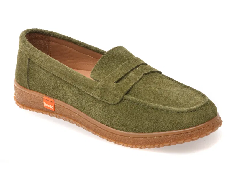 Mocasini GRYXX kaki, TG1899, din piele intoarsa