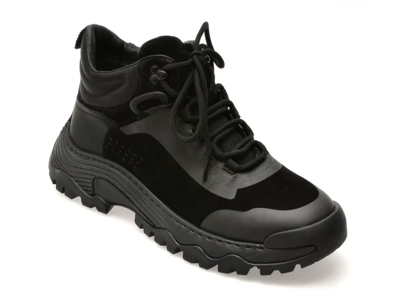 Ghete GRYXX negre, LN25, din piele naturala