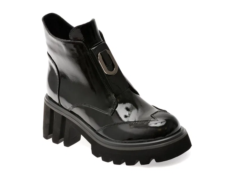Ghete GRYXX negre, RT4011, din piele naturala lacuita
