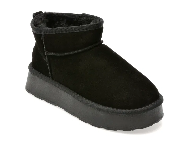 Ghete GRYXX negre, 228520, din piele intoarsa